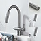 3 in 1 water filter meng keukenkraan met pull down gun metal