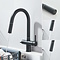 3 in 1 water filter meng keukenkraan met pull down zwart