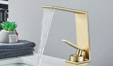 BKWZA Wastafel Kranen Roze Liefde Kleur Waterval Kraan Badkamer Kraan Hot en Koud Wastafel Mengkraan Messing Sink Wassen Crane Mode, Korte