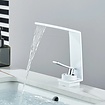 Bekijk hier onze : VALISA Design wastafel waterval kraan met smalle hoge uitloop wit
