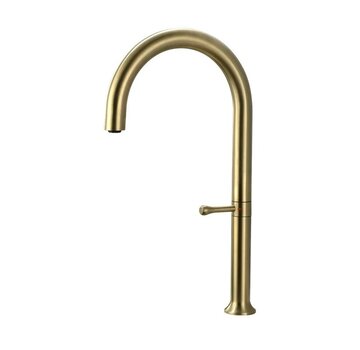VALISA Luxe RVS design keukenmengkraan met hoge C uitloop geborsteld goud