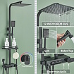 Bekijk hier onze : VALISA Zwart 4-weg thermostaat regendouche set met drukknoppen, waterval baduitloop, bidet en digitaal display | Type C