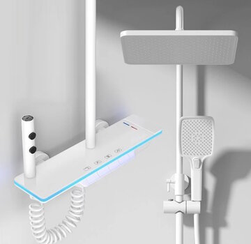 VALISA Luxe modern design thermostaat douche set met digitaal display wit