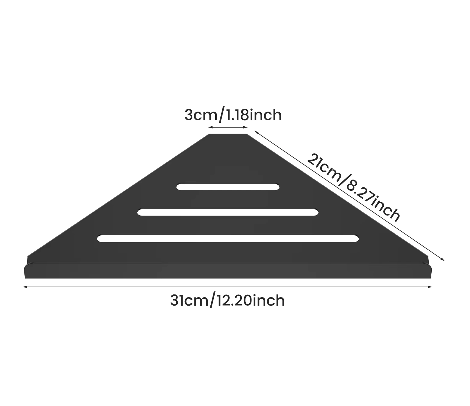Shop nu deze Badkamer 304 RVS opslag driehoek wand schap zwart A 2 stuks op Valisa.nl