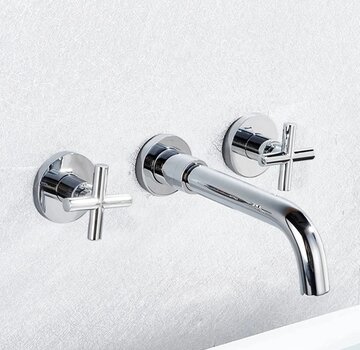 VALISA Keramische inbouw wastafelmengkraan 3-gats wandmodel chroom