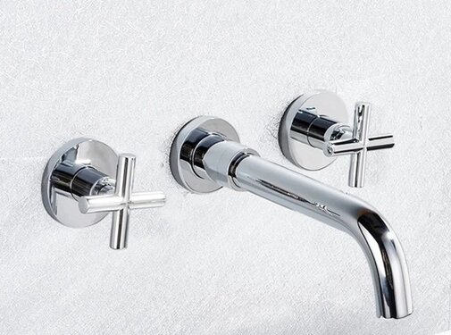 VALISA Keramische inbouw wastafelmengkraan 3-gats wandmodel chroom