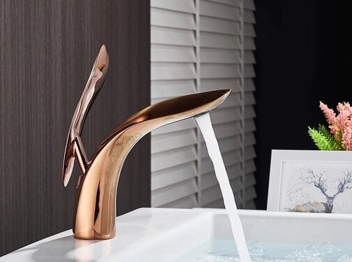 VALISA SALE | Luxe nordic stijl messing wastafel kraan eenvoudige rose goud