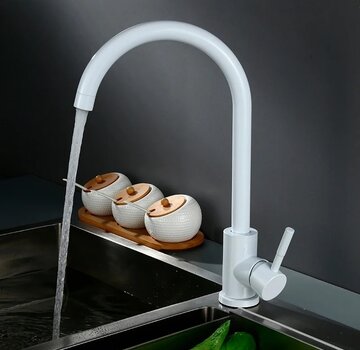 VALISA Basic keuken mengkraan strak design gebogen uitloop wit