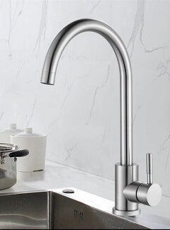 VALISA Basic keuken mengkraan strak design gebogen uitloop geborsteld nikkel