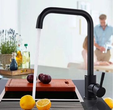 VALISA Basic keuken mengkraan strak design hoek uitloop zwart