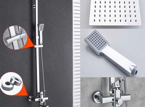 VALISA Grote 20 cm regendouche mengkraan douche set chroom