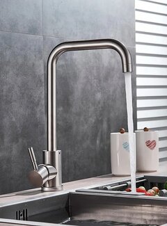 VALISA Basic keuken mengkraan strak design hoek uitloop geborsteld nikkel