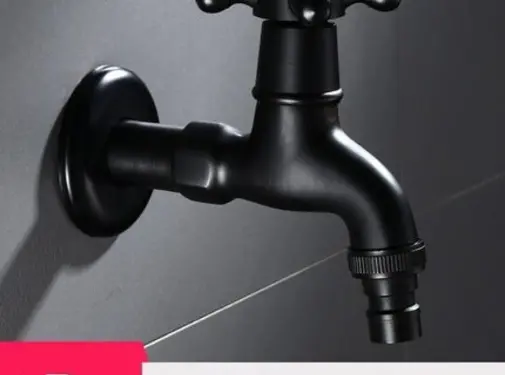 VALISA Zwarte bibcock wasmachine kraan koud water Type D