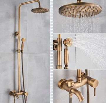 VALISA Antiek messing regenval douche set mengkraan