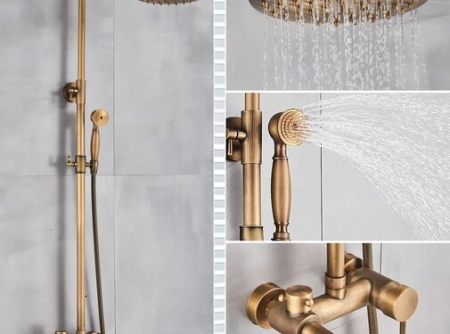 VALISA Antiek messing regenval douche set mengkraan