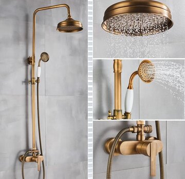 VALISA Antiek Messing regendouche douche set type ANNA-A