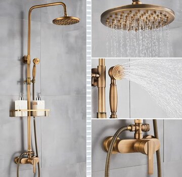 VALISA Antiek Messing regendouche douche set type ANNA-D