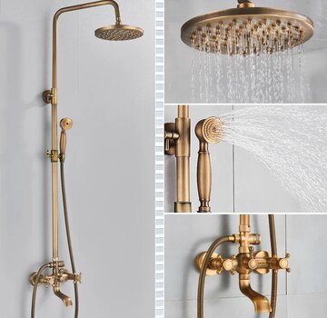 VALISA Antieke douche set messing ronde regendouche DB-0613-C