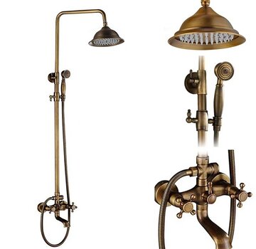 VALISA Antieke douche set messing ronde regendouche DB-0613-G