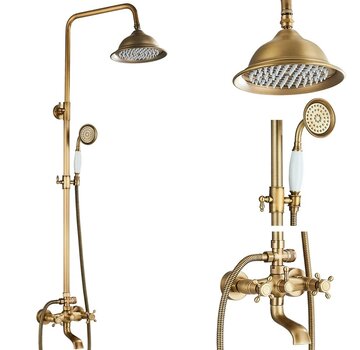 VALISA Antieke douche set messing ronde regendouche DB-0613-H