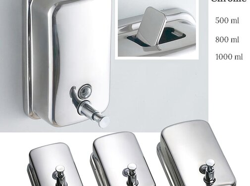 VALISA Zeep dispenser muur 1000 ML chroom Rvs