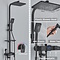 zwart 4-weg thermostaat regendouche set met hand douche en bidet en digitaal display | Type A