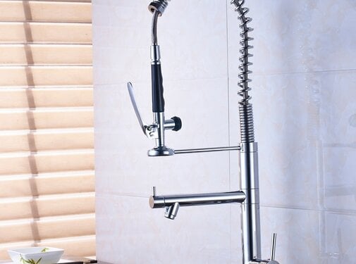 VALISA Hoge horeca keuken spoel kraan chroom