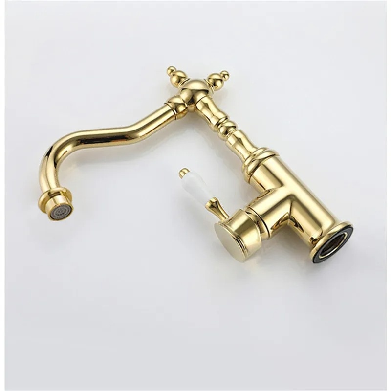 Shop nu deze Robuuste nostalgische wastafelkraan met porseleinen hendel antiek laag op Valisa.nl