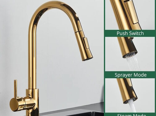 VALISA Luxe messing pull down goud gepolijst