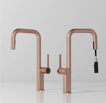 VALISA Ultra luxe design keukenkraan met  uitrekbare uitloop met 2 standen rose goud