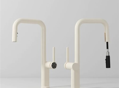 VALISA Ultra luxe design keukenkraan met uitrekbare uitloop met 2 standen melk wit