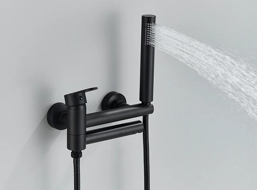 VALISA Bad wandkraan met handdouche douchekraan mengkraan zwart