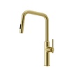 Bekijk hier onze : VALISA Hoge keuken mengkraan met modern design en uitrekbare spoelkop 3 standen geborsteld goud
