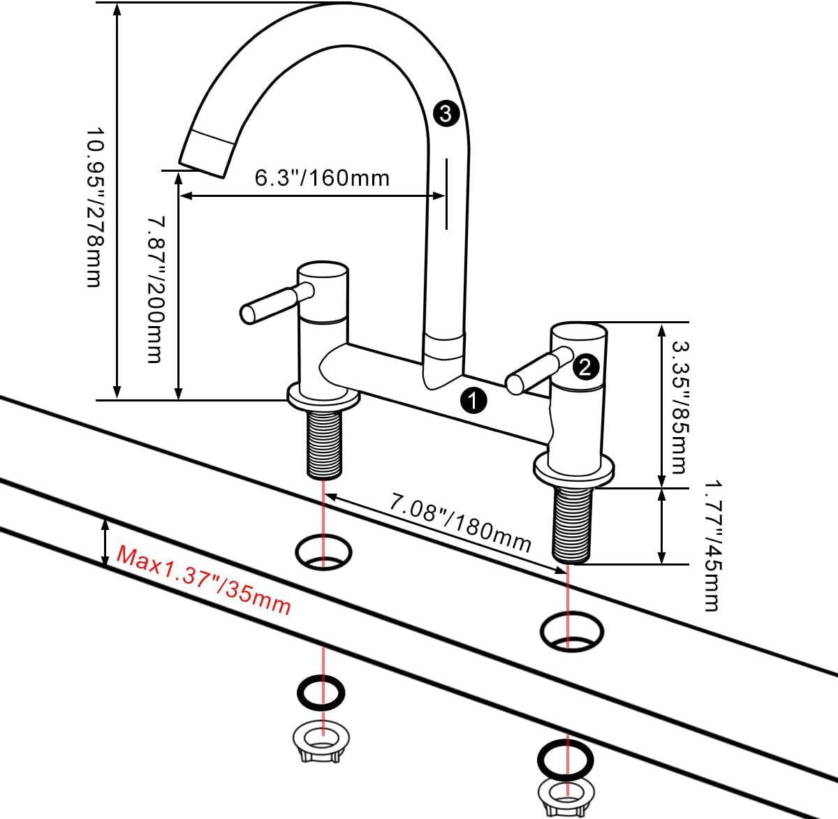 Shop nu deze Moderne messing brugkraan met dubbele hendel en kantelbare uitloop chroom op Valisa.nl