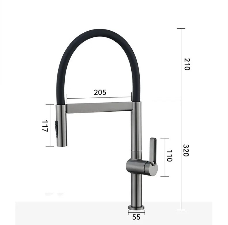 Shop nu deze Nieuwe keuken mengkraan met magnetische sluiting 360 graden rotatie pull down modern geborsteld nikkel op Valisa.nl