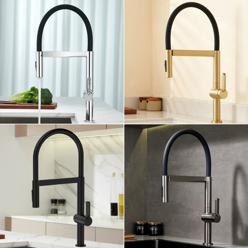 Shop nu deze Nieuwe keuken mengkraan met magnetische sluiting 360 graden rotatie pull down modern geborsteld nikkel op Valisa.nl