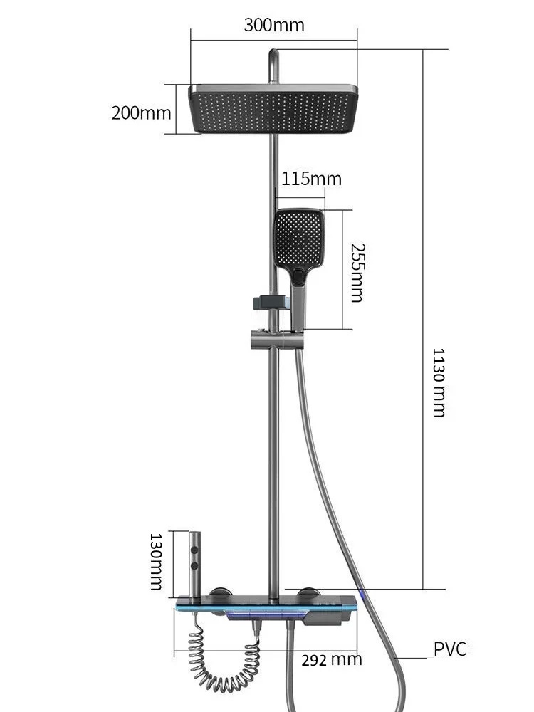Shop nu deze Luxe modern design thermostaat douche set met digitaal display wit met chroom op Valisa.nl