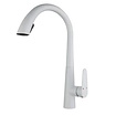 Bekijk hier onze : VALISA Modern hoog gebogen pull down keuken mengkraan met 2 functies wit