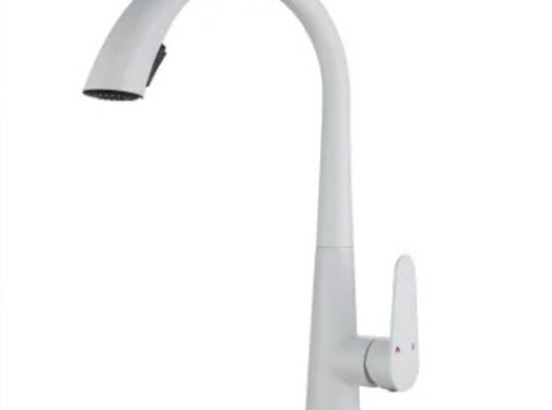 VALISA Modern hoog gebogen pull down keuken mengkraan met 2 functies wit