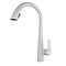 Modern hoog gebogen pull down keuken mengkraan met 2 functies wit