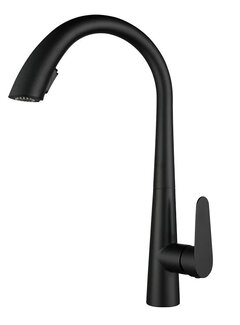 VALISA Modern hoog gebogen pull down keuken mengkraan met 2 functies zwart