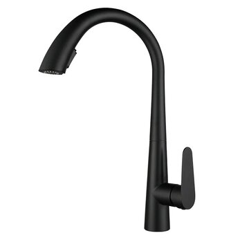 VALISA Modern hoog gebogen pull down keuken mengkraan met 2 functies zwart