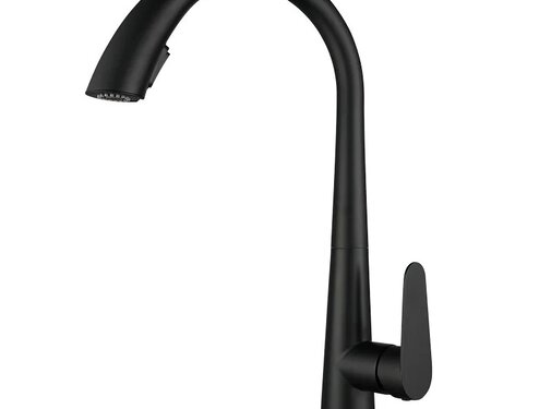 VALISA Modern hoog gebogen pull down keuken mengkraan met 2 functies zwart