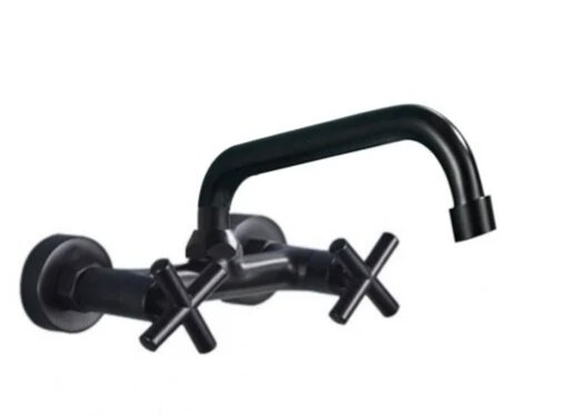 VALISA Wandkraan Mat Zwarte Mengkraan Draaibare Uitloop Style 2 -17cm