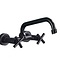 Wandkraan Mat Zwarte Mengkraan Draaibare Uitloop Style 2 -17cm