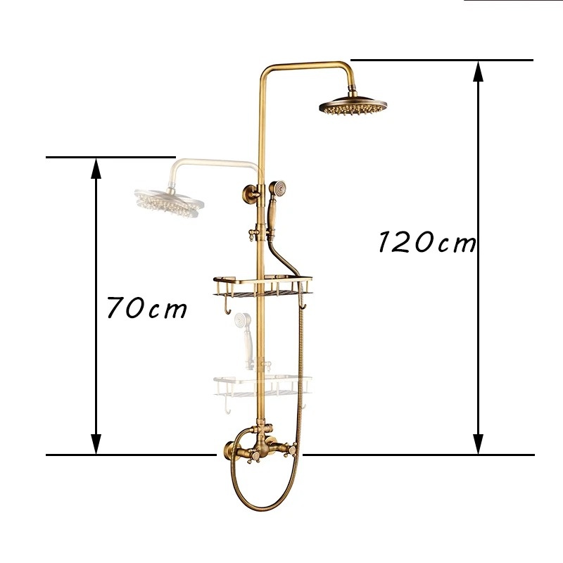 Shop nu deze Antieke douche set messing ronde regendouche DB-0613-F op Valisa.nl