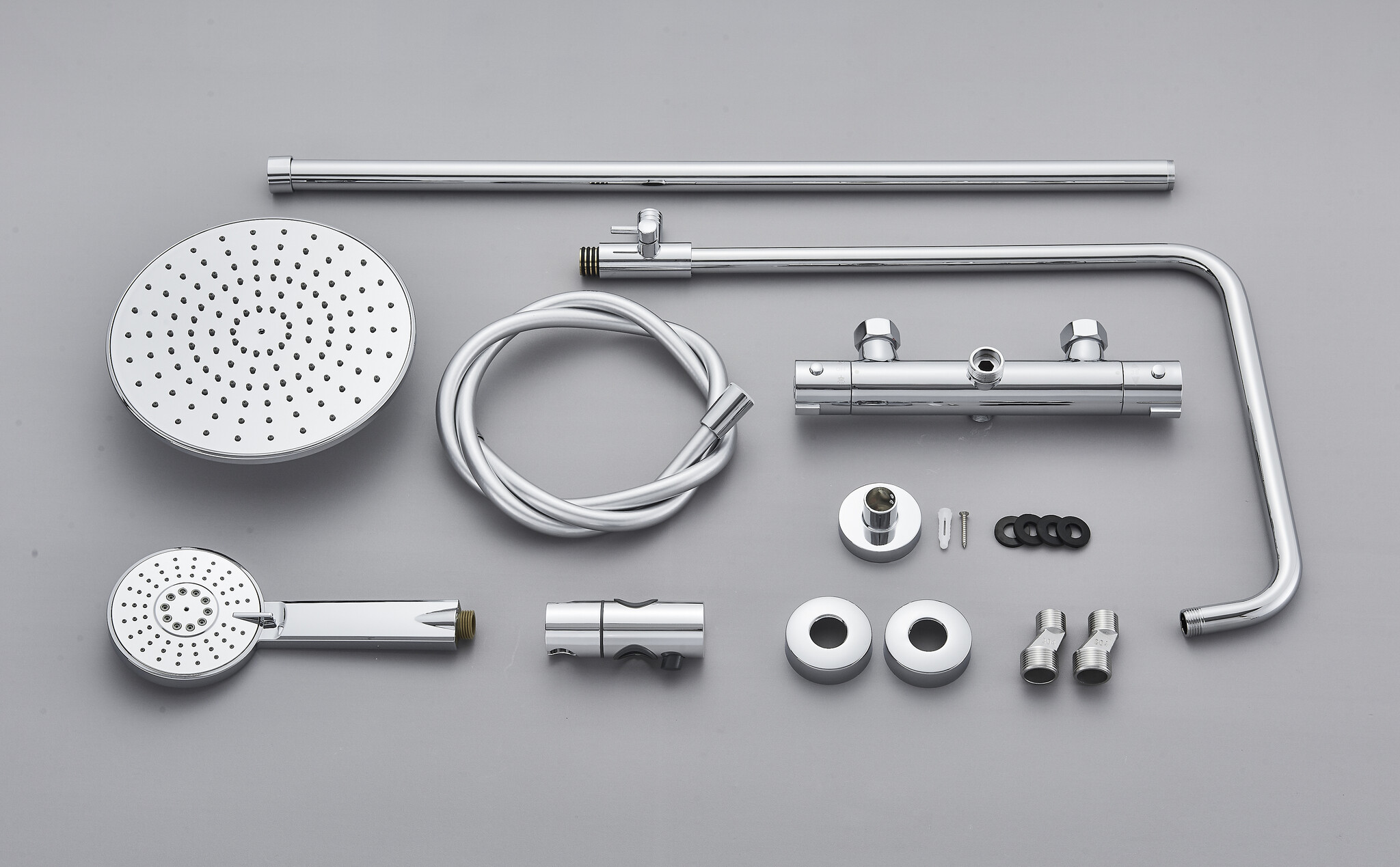 Shop nu deze 8 inch regendouche thermostaat kraan set bad douche chroom op Valisa.nl