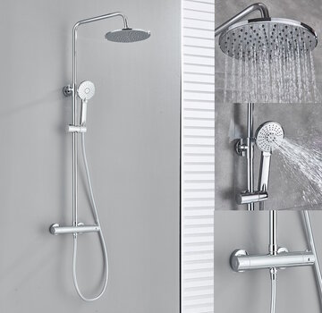 VALISA 8 inch regendouche thermostaat kraan set bad douche chroom