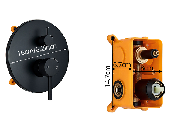 Shop nu deze Zwarte Inbouw Douche Set Badkamer Kraan Douche 25cm muur op Valisa.nl