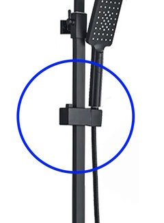 VALISA Vierkante douchekop houder verstelbaar en draaibaar voor glijslang zwart